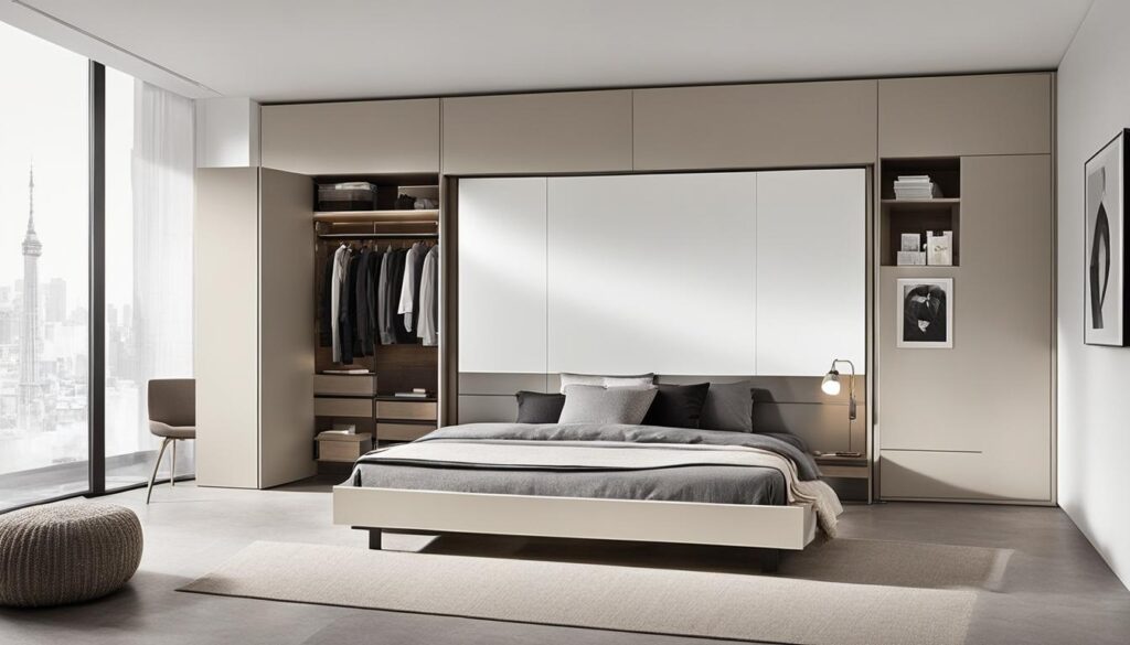 Schrank über Bett - Minimalistisches Design Schrank über Bett - Minimalistisches Design